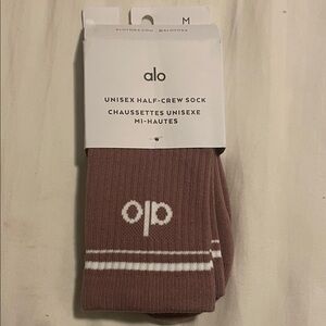 ALO Yoga Unisex Half-Crew Sock - Chocolate Brown